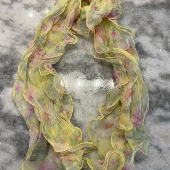 Ralph Lauren Accessories - Ralph Lauren Yellow 100% Silk Twilly Scarf